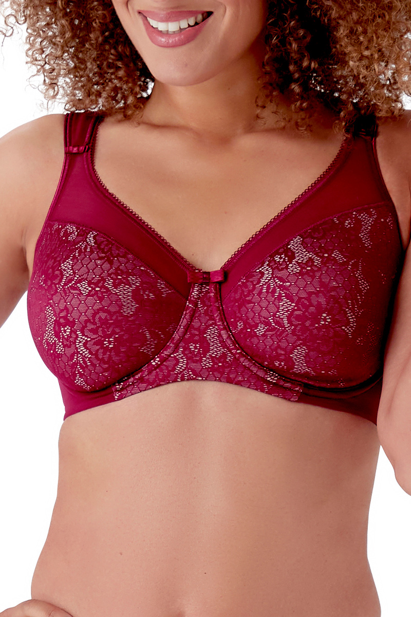 Beauty Minimiser Bra - Burgundy