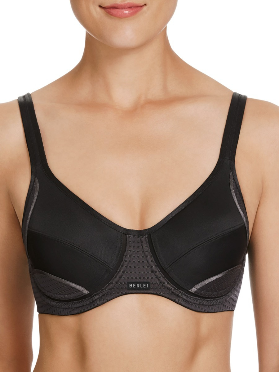 Black, 34DD) Berlei Full Support Black Underwired Sports Bra