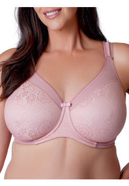 Beauty Lace Underwired Smoothing Bra - Ash Rose
