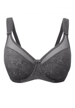 Beauty Lace Underwired Smoothing Bra - Dark Grey