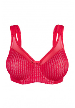 Beauty Stripe Smoothing Bra - Passion Red