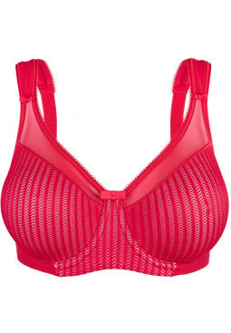 Beauty Stripe Smoothing Bra - Passion Red