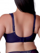 Beauty Minimiser Bra in Aubergine, back bra model. Elegant lace detail, perfect for fuller busts and larger back sizes. 
